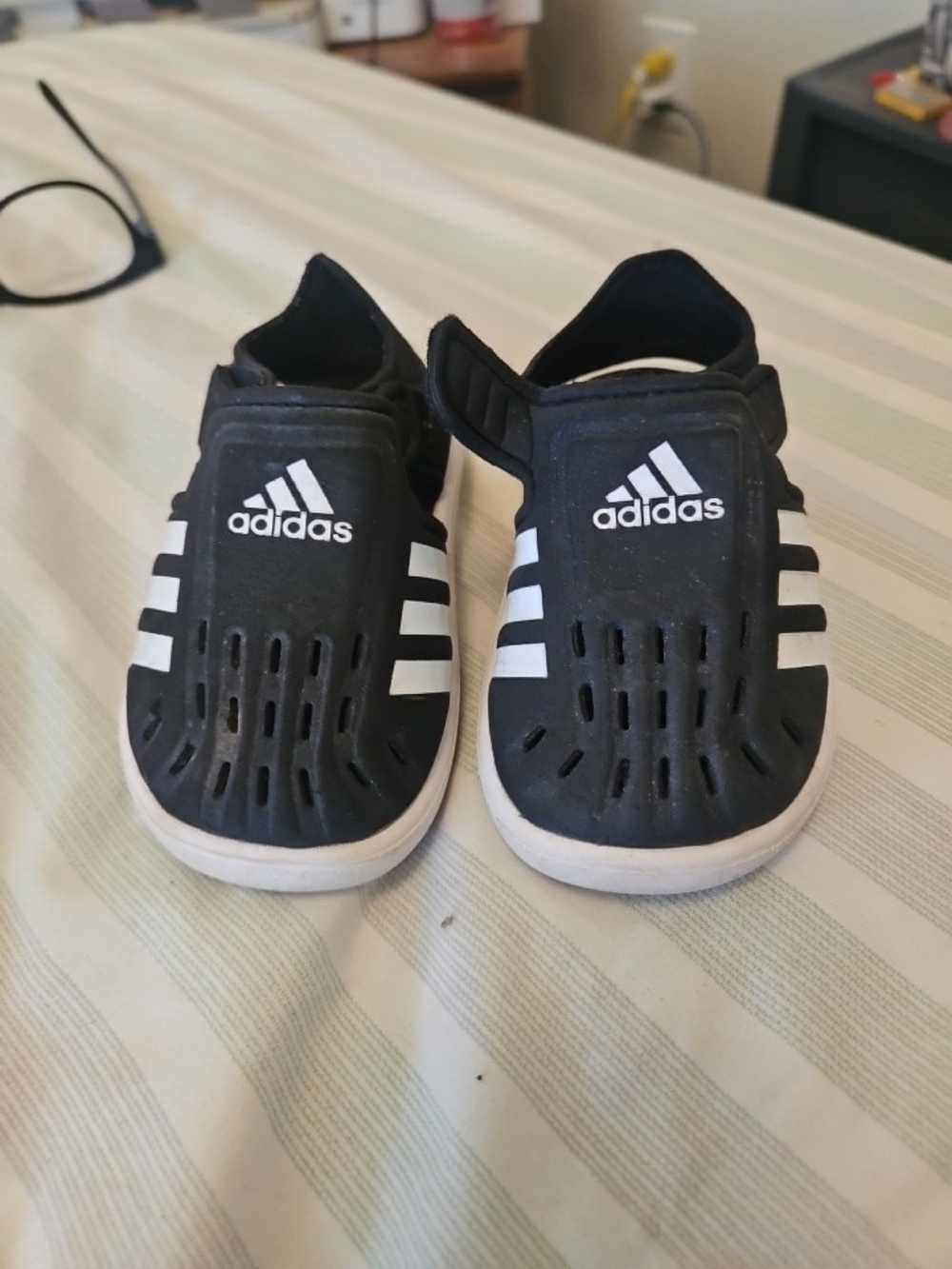 adidas Kids Black and White Slip-On Clog Sneakers